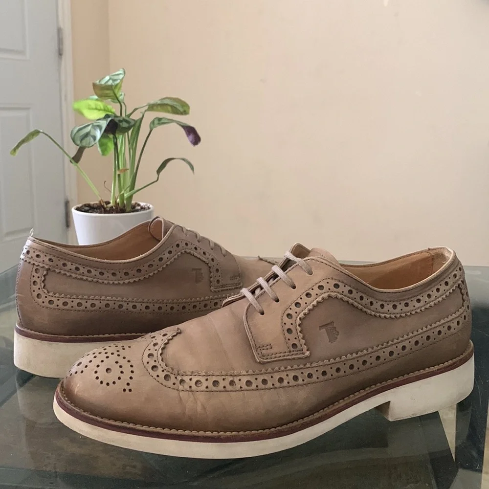 TOD’S Longwing Rubber Sole Brogues - Purposely Distressed